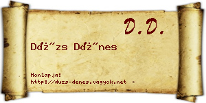 Dúzs Dénes névjegykártya