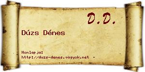 Dúzs Dénes névjegykártya